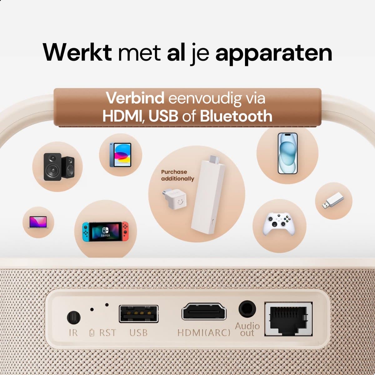 Yaber T2 Plus Beamer – Sound by JBL – Dolby Audio – 450 ANSI Lumen – Full HD 1080P – Wi-Fi & Bluetooth – Met Chromecast – Voor Thuisbioscoop & Reizen – Draagbare Projector thumbnail 6