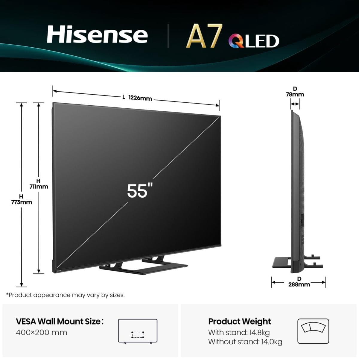 Hisense 55A79Q - 55 inch - 4K QLED - 2025 thumbnail 7