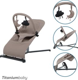 Productfoto van Titaniumbaby Wipstoel SOLID Suzy Lush Taupe inclusief speelboog