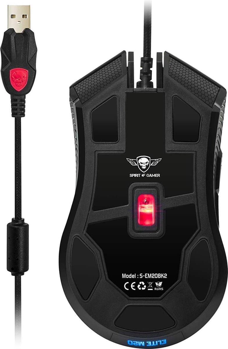 Spirit of Gamer ELITE-M20 Bedrade Gaming Muis - Professionele Optische Sensor met RGB-verlichting en Programmeerbare Knoppen - Rechtshandig thumbnail 2