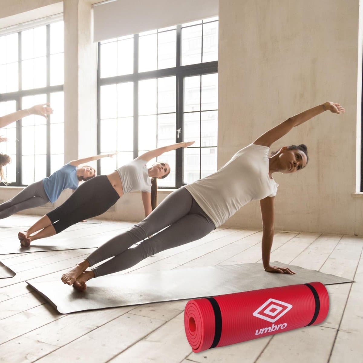 Umbro Yoga Mat - 190 x 58 x 1 CM - met Transport Band - Extra Soft en 1 CM Dik - Anti-Slip Fitness Mat - Rood thumbnail 8