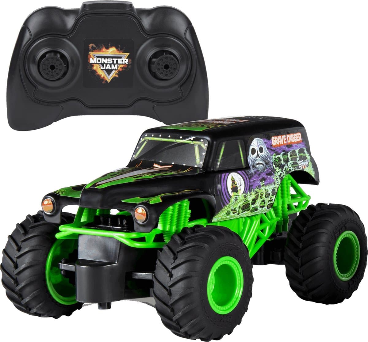 Spin Master Monster Jam Grave Digger RC: 1:24 schaal, 76m bereik thumbnail 8