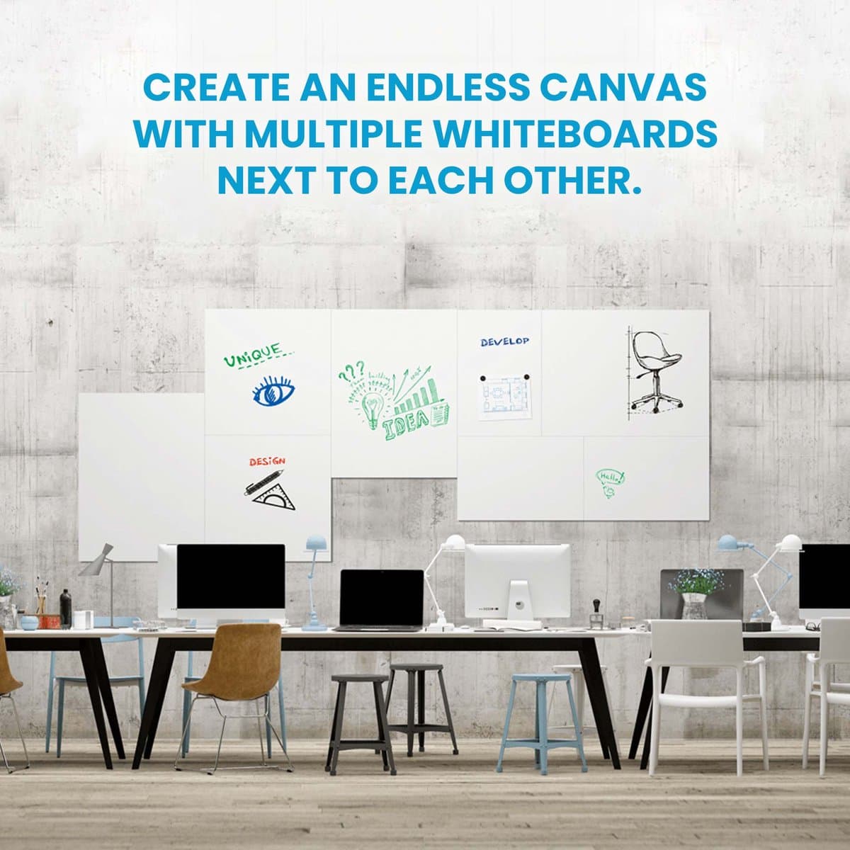 IVOL Whiteboard zonder rand 100x150 cm - Magnetisch - Frameless thumbnail 7