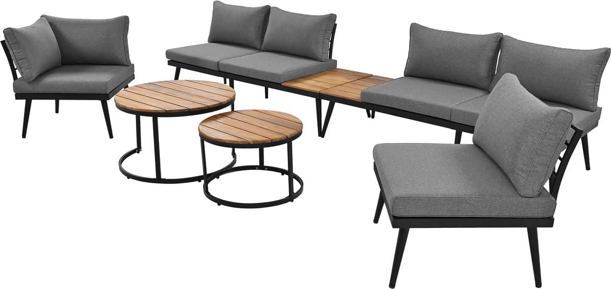 Sweiko Tuin Loungeset - Gegalvaniseerd ijzer, 6-delig thumbnail 6