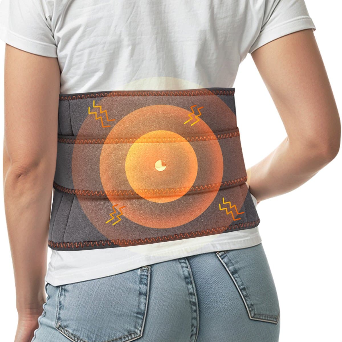 Jake Boss® Massageband Apparaat - Rugmassage met Infrarood Verwarmings Band - Rugband Onderrug - Warmteband Kussen voor Rug & Buik - Rugpijn Warmtegordel - Elektrisch Massagekussen - Warmte en Massage Apparaten thumbnail 4
