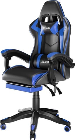 Productfoto van Avalo Gaming Stoel - Gamestoel Ergonomisch Verstelbaar - Zwart/Blauw