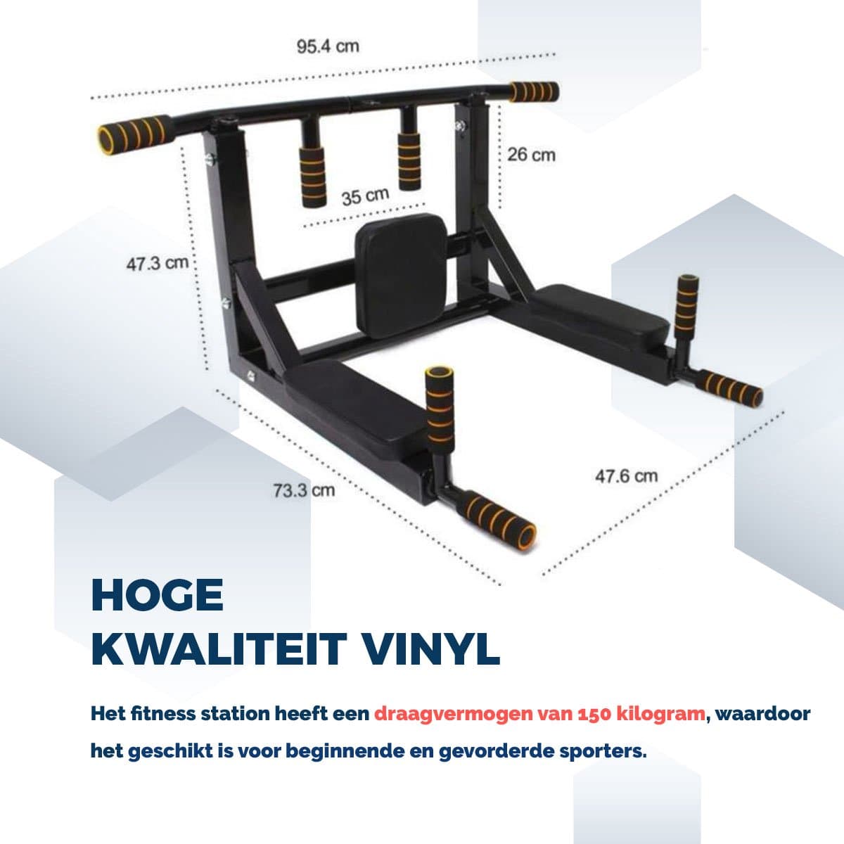 SOUTHWALL Fitness Station – 2-in-1 Pull Up Station en Dip Station – Optrekstang Fitness Wandmontage – Chin Up Bar – Pull Up Bar Muurmontage – Krachttraining – Power Rack – 150kg Draagkracht – Zwart/Rood thumbnail 4
