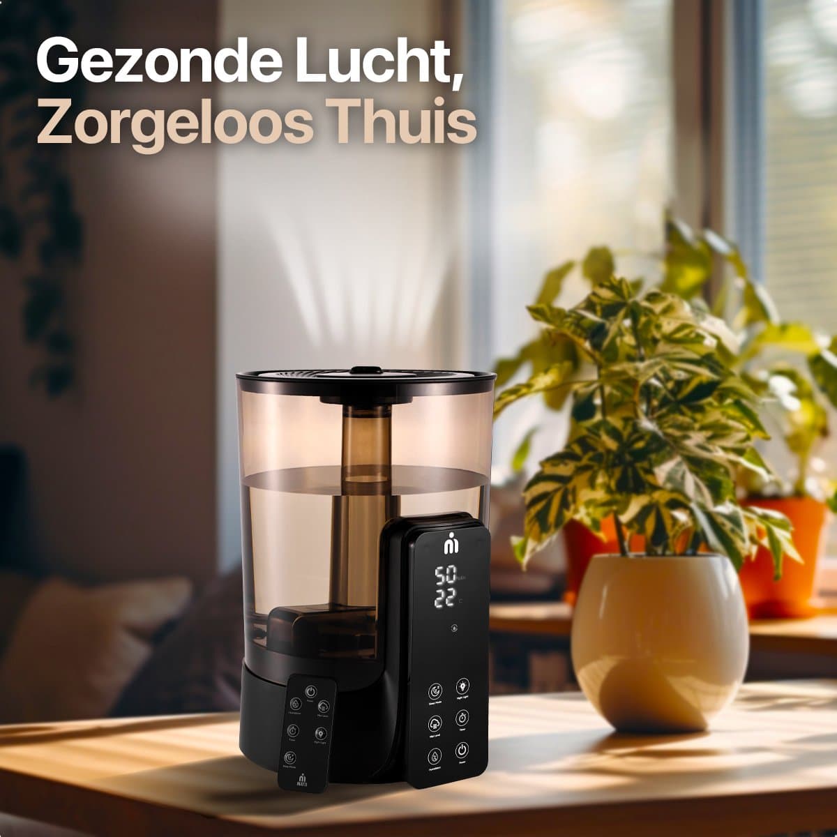 Luchtbevochtiger - Humidifier 6L - Luchtbevochtigers - Hygrometer - Ultrasone - 280ML Mist P/U thumbnail 6