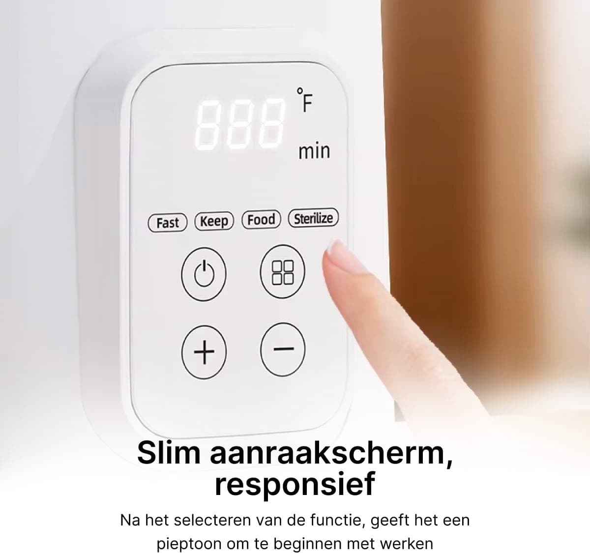 NL Touch Milk Buddy - 8 in 1 Flessenwarmer met sterilisator thumbnail 3