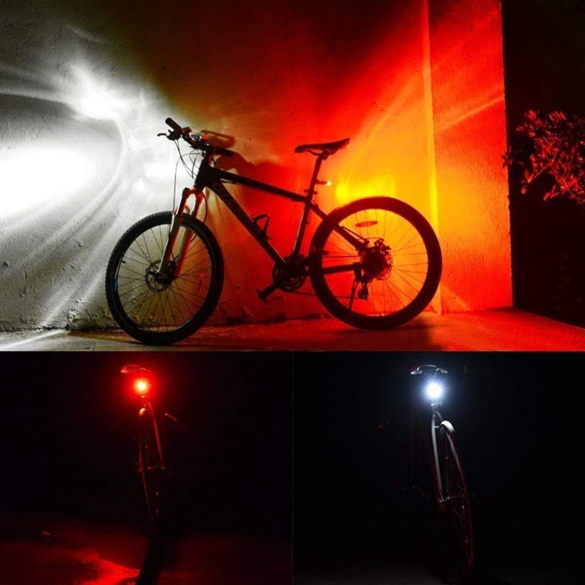 Fietsverlichting LED set - Voorlicht / Achterlicht - Fiets Koplamp - LED Fietslampjes Rood en Wit - Waterdicht - USB-C Oplaadbaar thumbnail 6