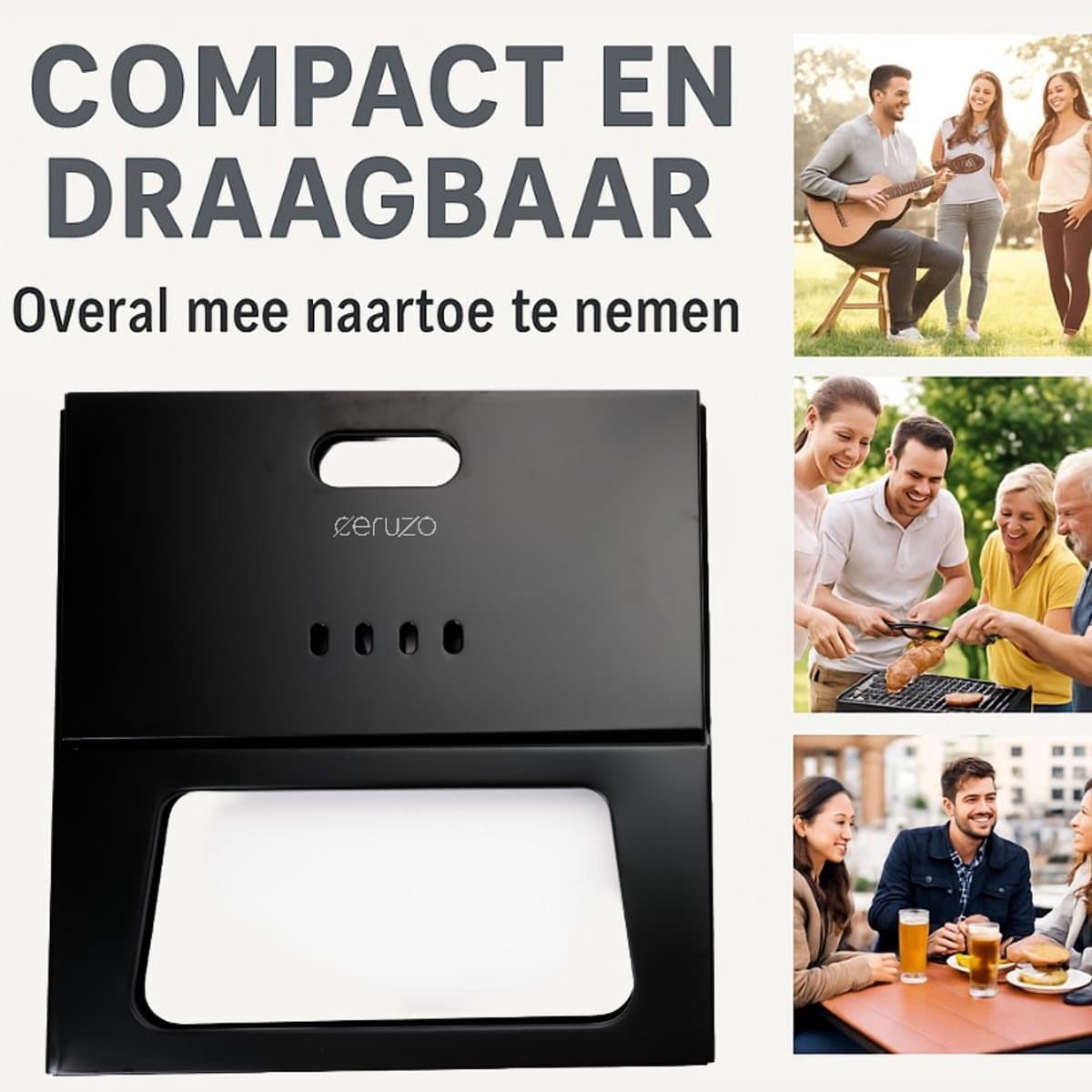 Ceruzo Opvouwbare Budget Barbecue - Draagbaar- Inklapbaar - Houtskool- Camping -Strand -Park thumbnail 4