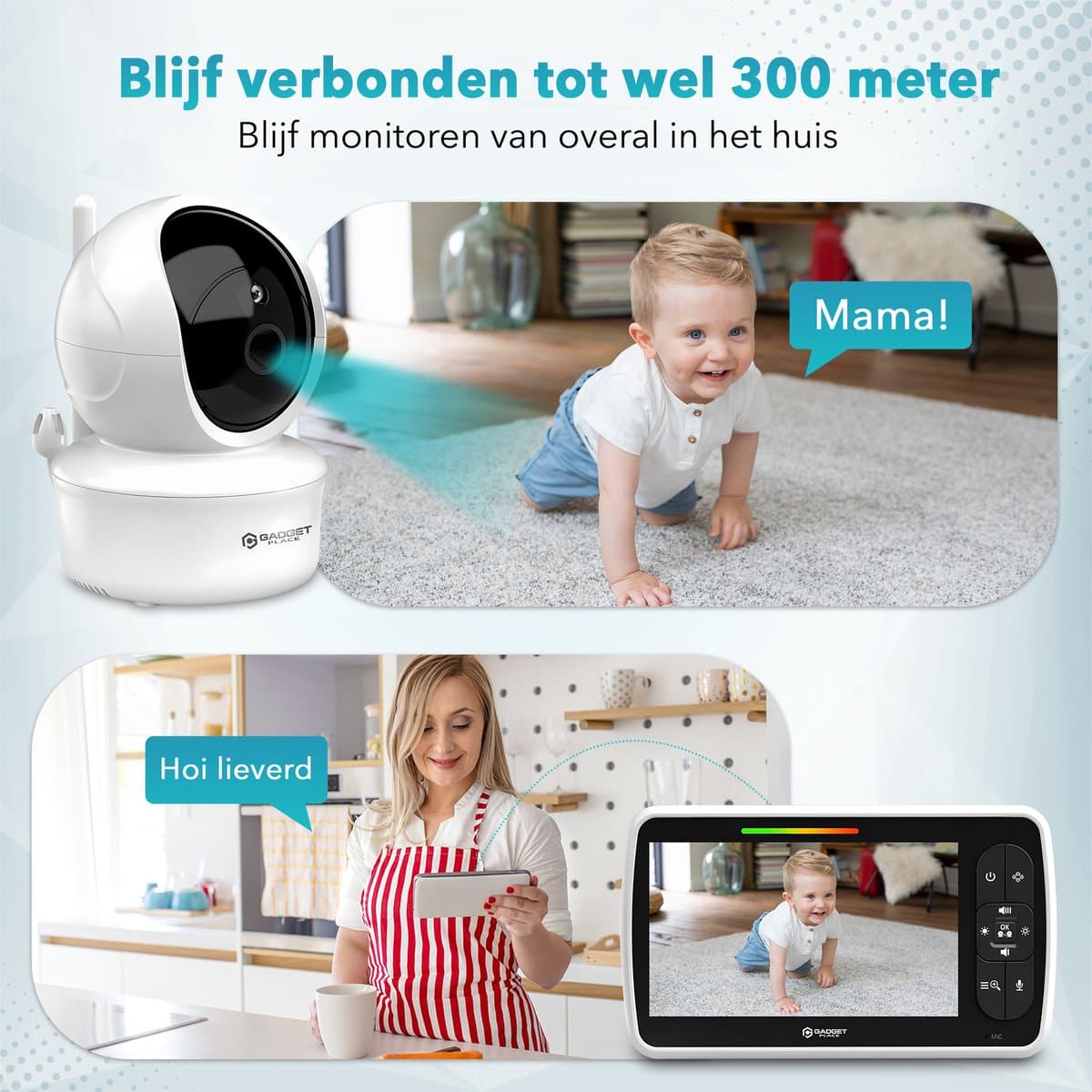 Babyfoon met Camera en 5 inch HD Monitor - Incl. Wiegbevestiging - Nachtzicht & Zoomfunctie - Baby Camera en Monitor thumbnail 7