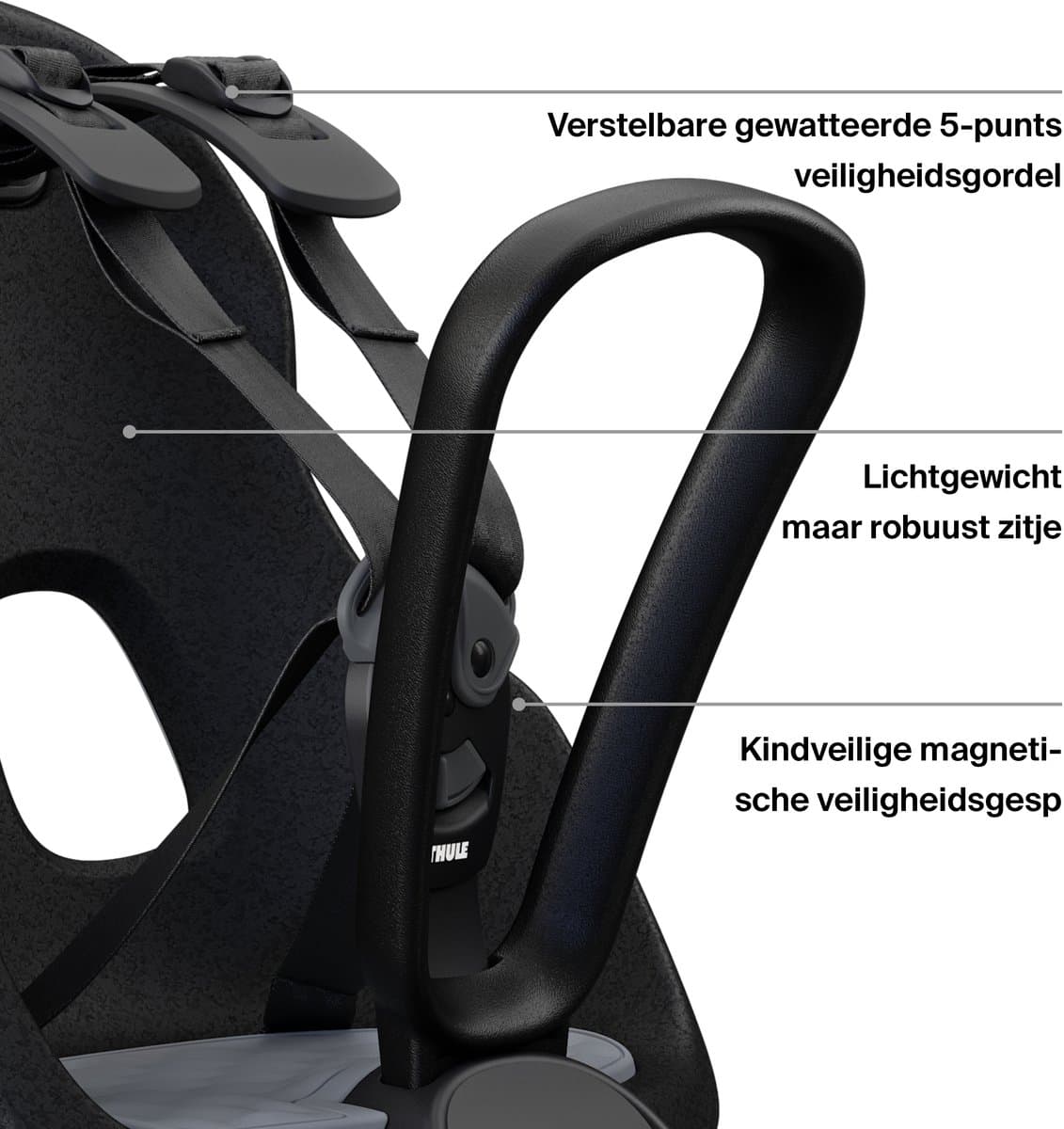 Thule Yepp Nexxt 2 mini - fietsstoeltje - voorzitje - Grey thumbnail 6