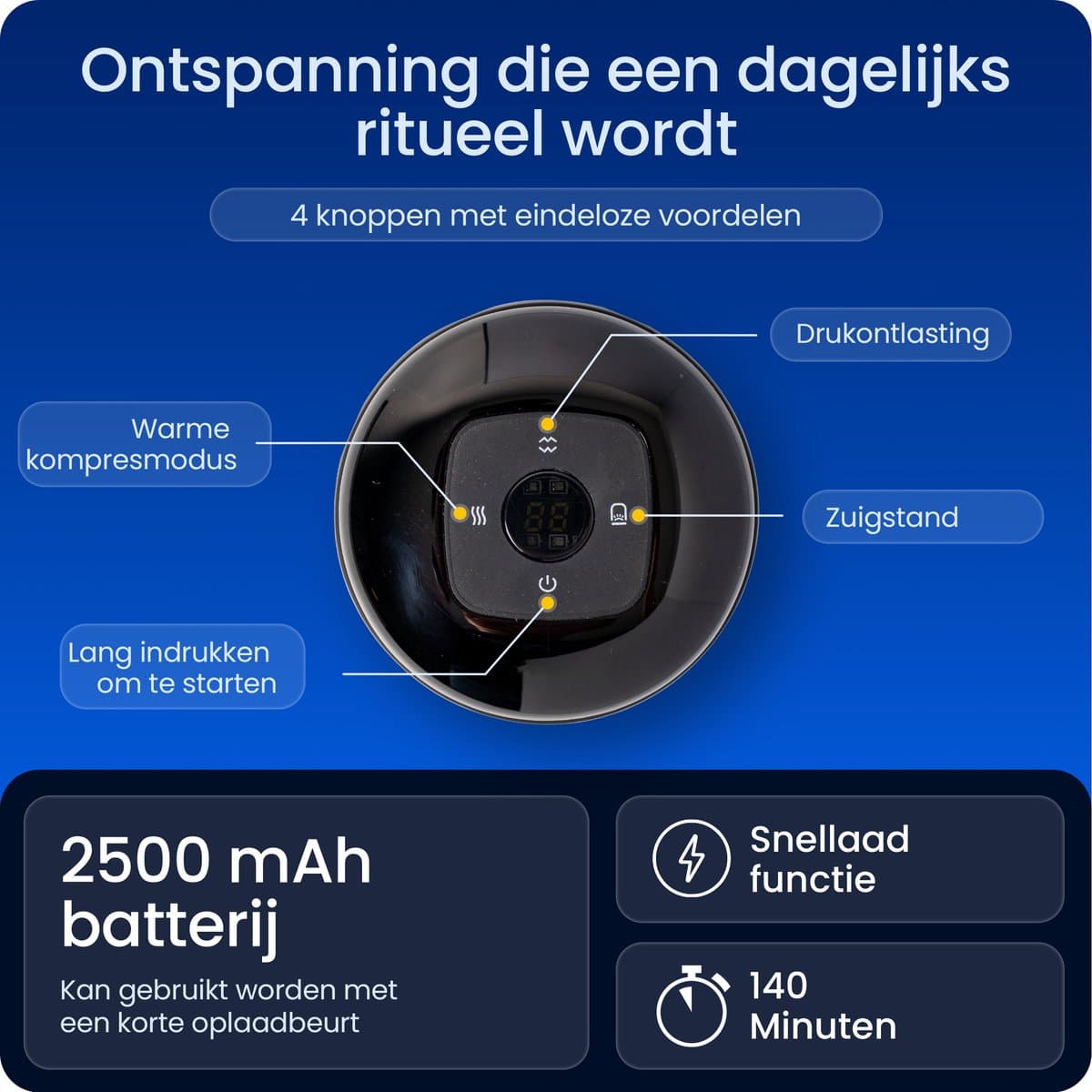 Cellulite Massage Apparaat - Cupping Set Massage - Anti Cellulitis Apparaat - Elektrisch Cupping Apparaat - 12 Standen & Temperaturen - Draadloos - Inclusief 6 Etherische Oliën thumbnail 3