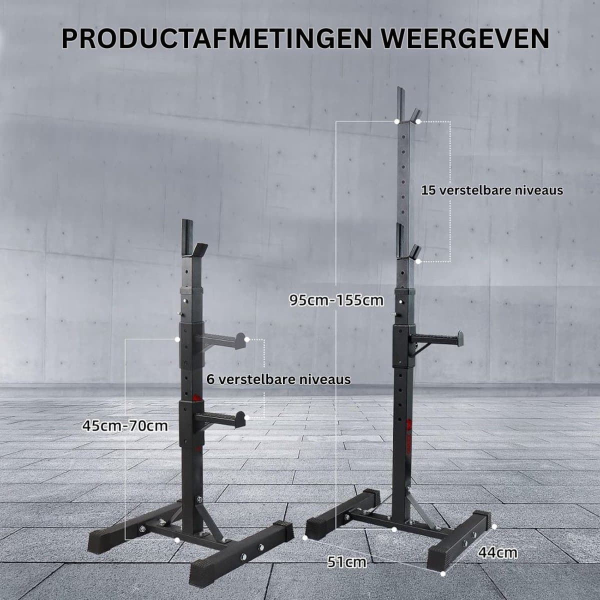 Halterrek - Squat Rack - Power Rack - Max 150kg thumbnail 2