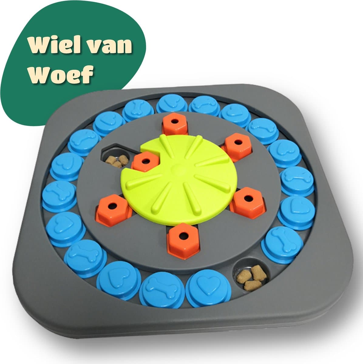 Mister Mill Puzzel Hond - Intelligentiespeelgoed Hond / Kat - Interactieve Hondenpuzzel - Denkspel Hond - Level 3 - Wiel van Woef - Interactieve Hond - Interactief Kattenspeelgoed - 35 x 35 CM
