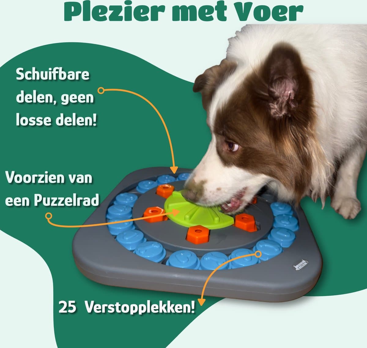 Mister Mill Puzzel Hond - Intelligentiespeelgoed Hond / Kat - Interactieve Hondenpuzzel - Denkspel Hond - Level 3 - Wiel van Woef - Interactieve Hond - Interactief Kattenspeelgoed - 35 x 35 CM thumbnail 8