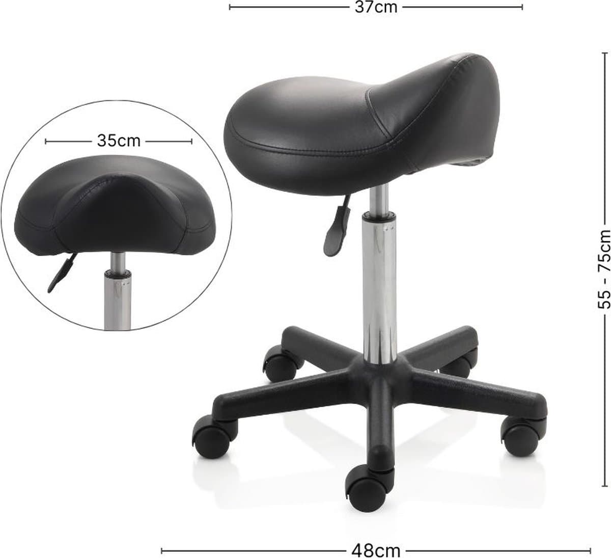 ZenGrowth ergonomische zadelkruk hoge gasveer - ARBO-gecertificeerd thumbnail 2
