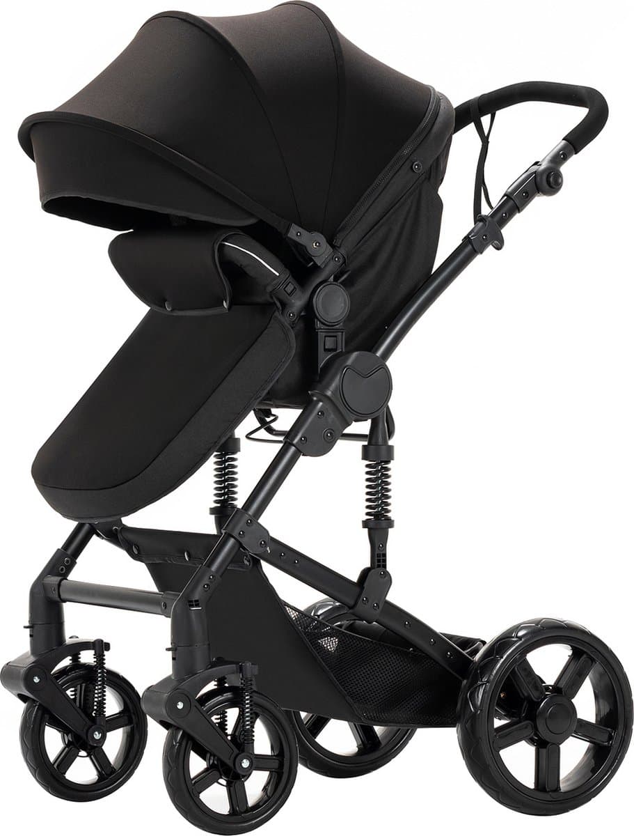 Luxe 3-in-1 Kinderwagen - Wandelwagen - Autostoeltje - Buggy - Reiswieg - Inklapbaar - 0-36 Maanden - Zwart thumbnail 3