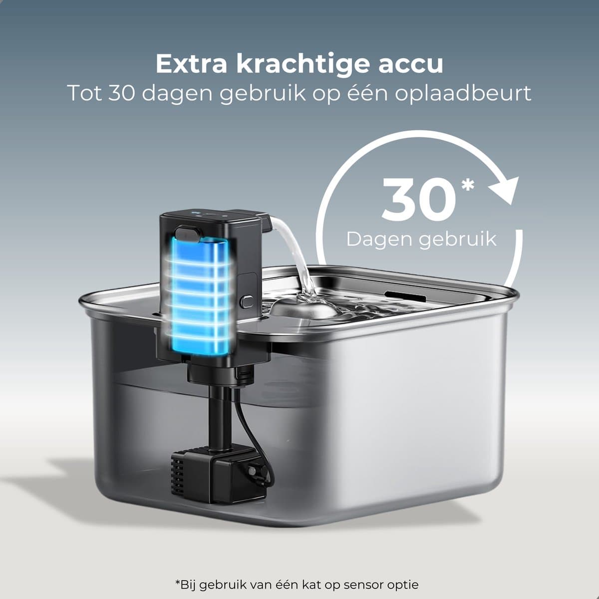 CatElite® - Draadloze Drinkfontein Kat RVS | Fresh - Waterdispenser met Sensor & Accu - Incl. 3 Filters - 2.5L Waterfontein Kat - Kattenfontein - Fluisterstil - Volledig RVS thumbnail 5