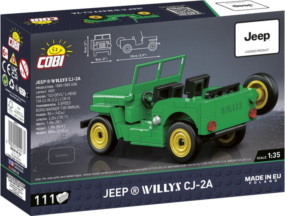 COBI Jeep Willys CJ-2A: bouwset met militaire details thumbnail 2