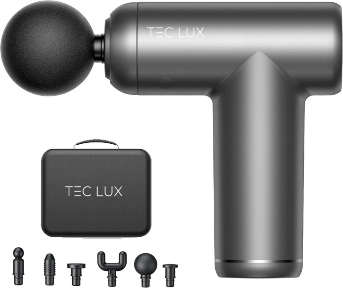 Tec Lux Massage Gun: 6 koppen, 10 uur batterij, €29,99 - afbeelding 1