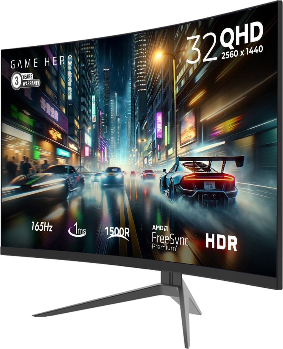 GAME GAME HERO 32" Curved QHD VA 165Hz Gaming Monitor thumbnail 8