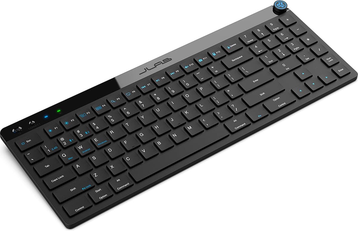 JLab JBuds Draadloos Toetsenbord - Verbinden via Bluetooth of USB Dongle - Met Shortcuts - Stille toetsen - Smart media knop - Qwerty thumbnail 5