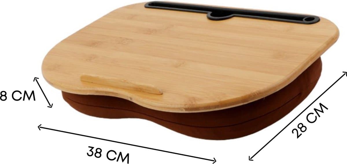 YUGN Laptopkussen 15 Inch - Bamboe Laptop Kussen - Laptop Tray Met Kussen - Schootbureau - Schootkussen - Thuiswerken thumbnail 2