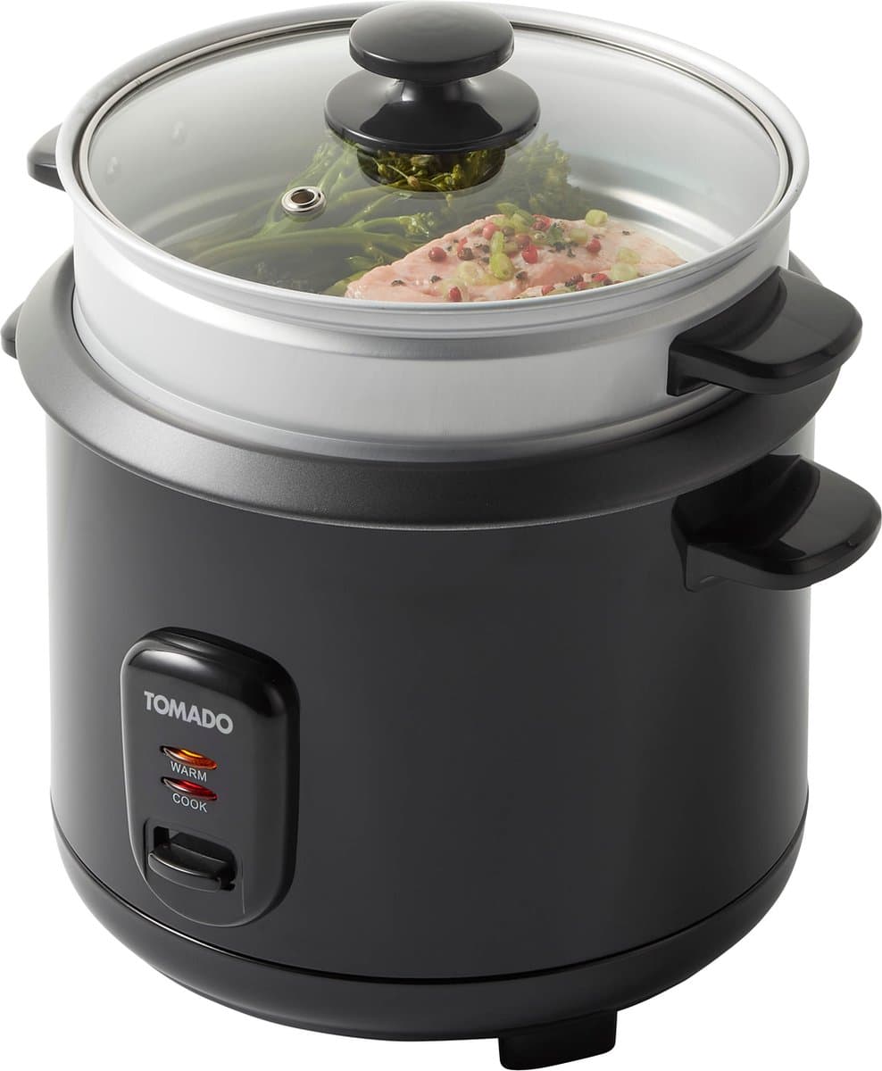 Tomado TRC1501B - Rijstkoker met stoommand - Inhoud 1,5 liter - Warmhoudfunctie - 7 porties - Anti aanbaklaag - Rice cooker - Zwart thumbnail 3