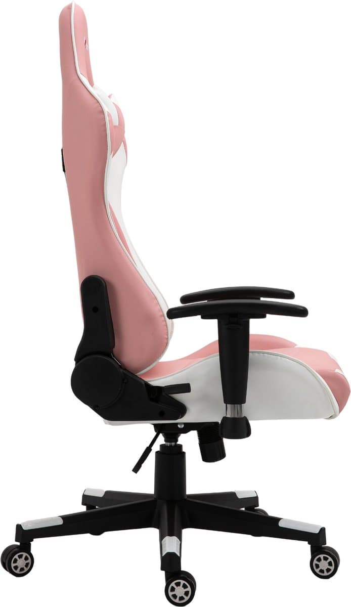 GTRacer Pro gamestoel Wit/roze – 150 kg, 180° thumbnail 4