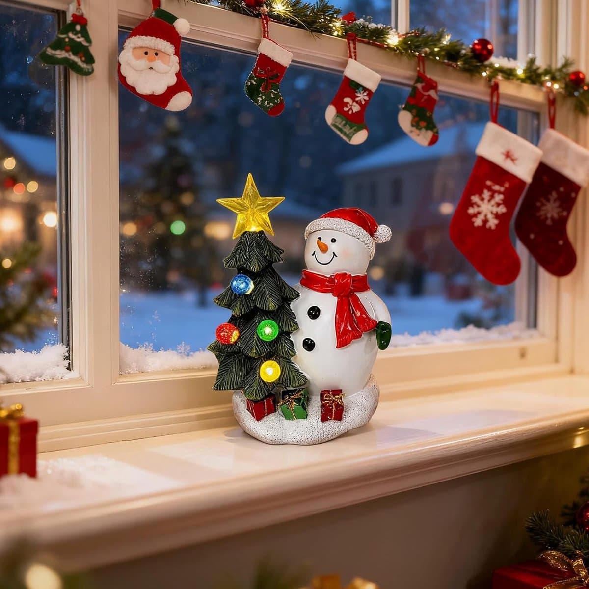 Kerstdecoratie Figuur - Verlichte Boom - Feestelijke Sfeer - Warme Lichtring - 17 cm Breed - Niet gespecificeerd thumbnail 4