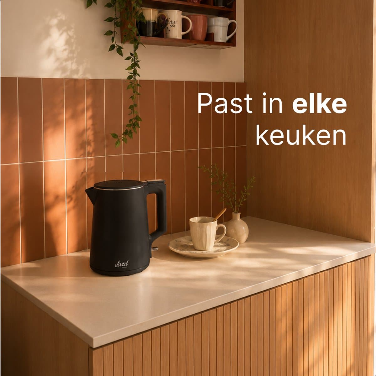 Vivid Green Waterkoker - 1.7L - Dubbelwandig - BPA-vrij - RVS - 2000W - Elektrisch - Zwart thumbnail 4