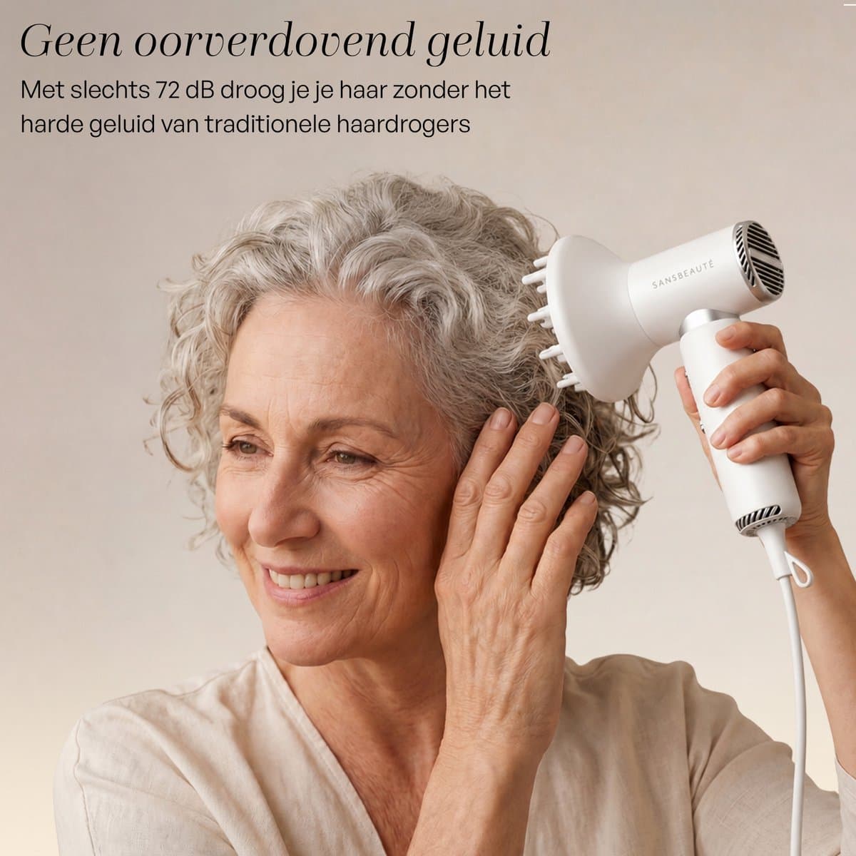Sansbeauté® Föhn met Diffuser - EssentiaPRO Mini - Reisföhn met Opzetstukken - Reishaardroger - 110.000RPM - Sèche Cheveux - Ionische Haardroger met Borstel - Haarföhn met Defuser - Blow Dryer - Kappersfohn - 1300W - 220-240V thumbnail 7