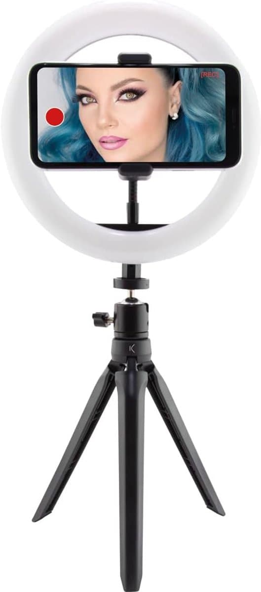Thijox - Dimbare Led Lichtring voor Bureau, 3 Lichttemperaturen en 10 Helderheidsniveaus, Ringlicht voor Smartphone, TIK Tok, Fotografie, Selfie, Vers