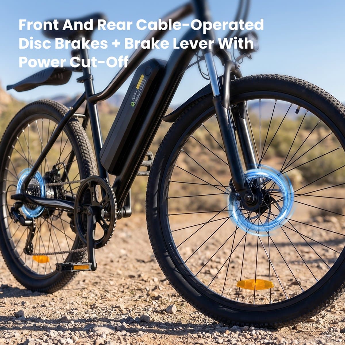 iScooter EB3S E-bike - 26 inch - 70km actieradius - 350W motor - 36V15Ah accu - Topsnelheid 25 km/u - Snelheidsstanden 5 standen - Maxdraagvermogen 150 kg - zwart thumbnail 5