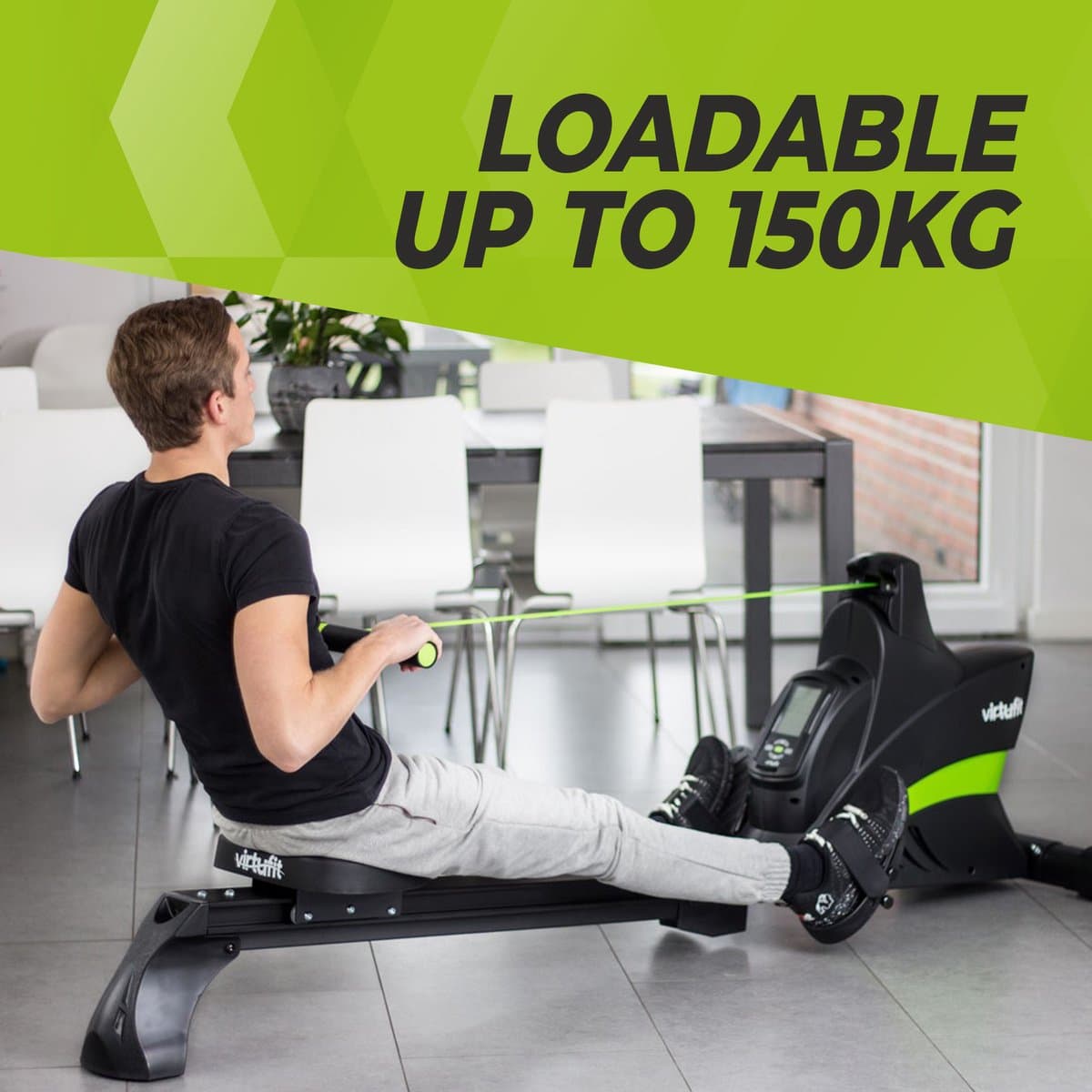 VirtuFit Semi-Pro Roeimachine - Ergometer - Magnetische Weerstand - 34 Programma's - Hartslagfunctie - Stil & Opklapbaar - Kinomap & FitShow - Roeitrainer - Roeiapparaat thumbnail 4