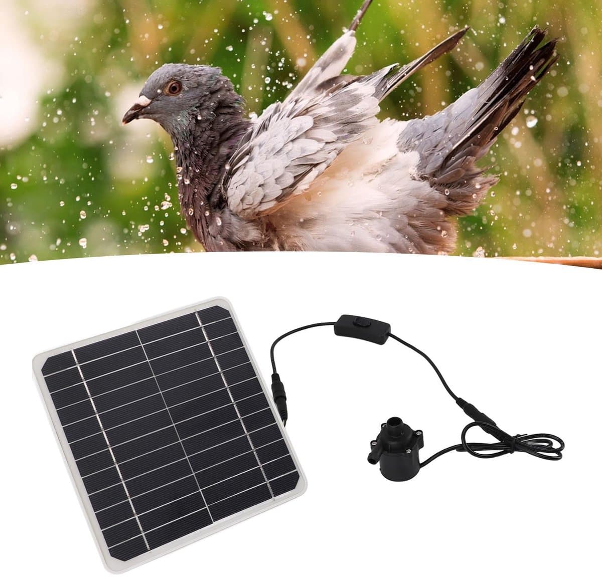 Allecto - Zonnepaneel Waterpomp - Energieopslag voor Tuin en Vijver - Duurzaam en Efficiënt - 50W - Waterbesparing - Eenvoudig te Installeren - Ges... thumbnail 3