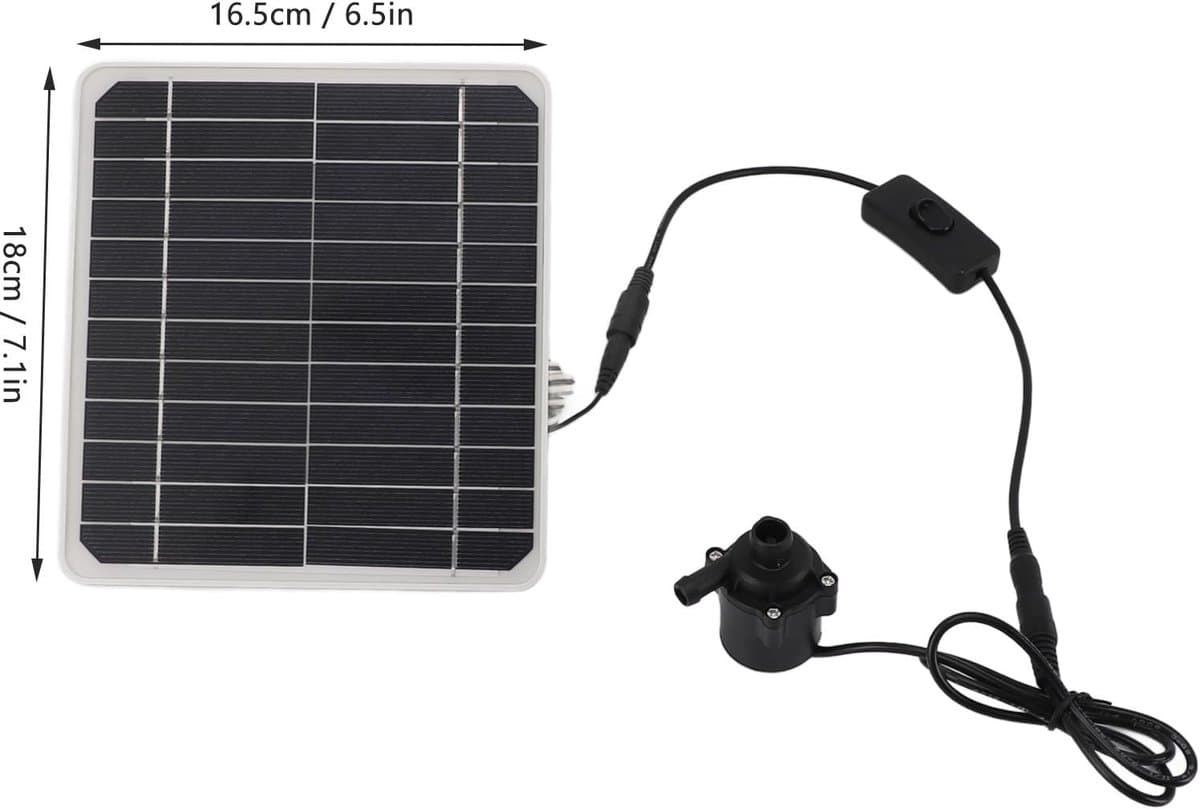 Allecto - Zonnepaneel Waterpomp - Energieopslag voor Tuin en Vijver - Duurzaam en Efficiënt - 50W - Waterbesparing - Eenvoudig te Installeren - Ges... thumbnail 4