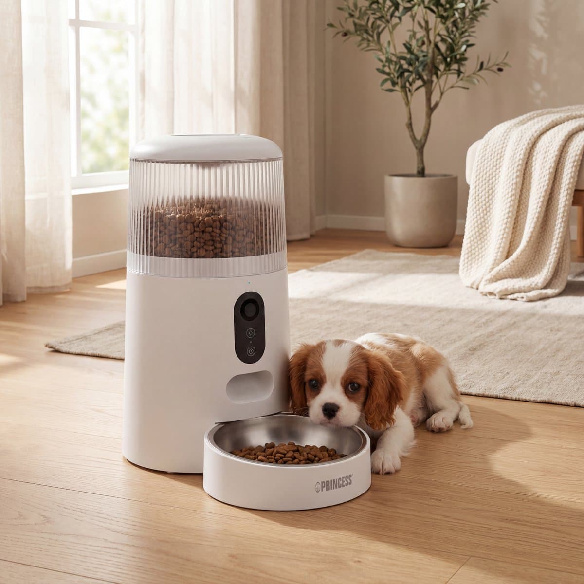 Princess Automatische Voerbak - Smart 4 Liter - Kat & Hond - App Bediening - Droogvoer - Roestvrijstalen Kom – BPA‑vrij – Back‑up Batterij - Voerautomaat - Voerdispenser - 610040 thumbnail 4