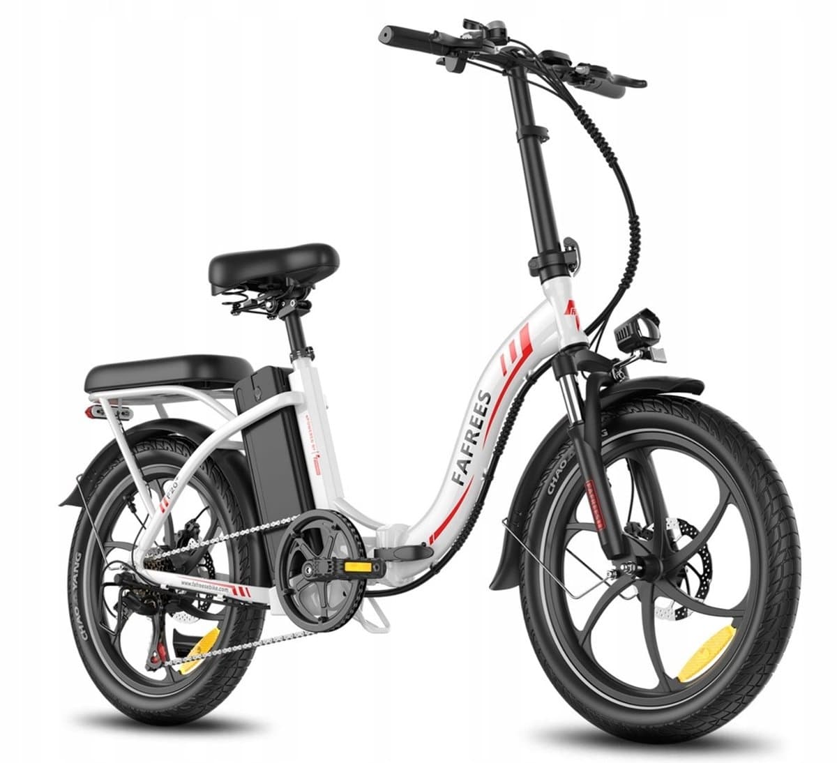 Fafrees F20+ Opvouwbare E-Bike Wit, 25km/h Max Snelheid, 20Ah Accu & 250W Motor, 90km Actieradius, 7 Versnellingen Shimano, 20x3.0 Robuuste Banden, 160mm Schijfremmen, Voorvering, LED Koplamp/Achterlicht thumbnail 7