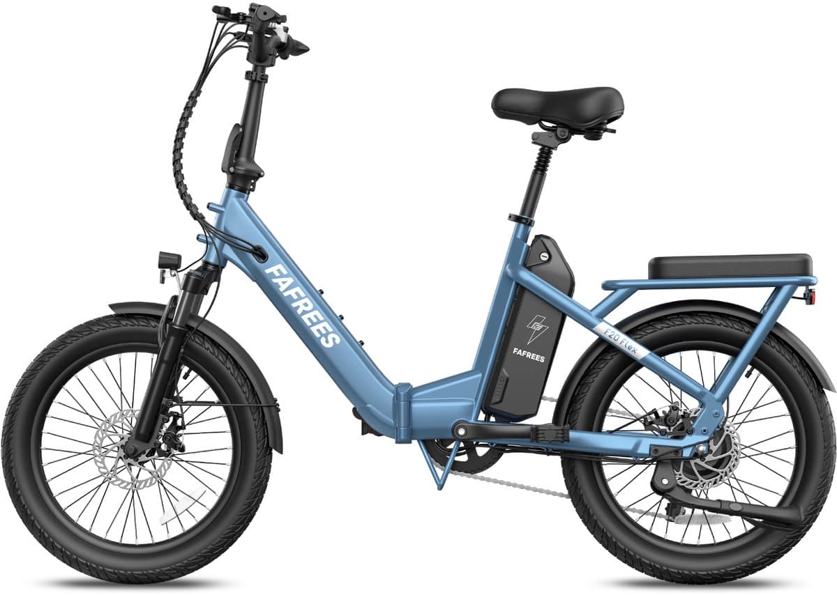 Fafrees Elektrische fiets - Actieradius120km - Verwijderbare batterij 36 V 20Ah - Motor 250W - Shimano 7 versnellingen - Koppelingssensor aan beide zijden - 20 Inch Commuter E-Bike - Dubbele Vering - 20 Inch opvouwbare City Commuter E-Bike - Blauw thumbnail 2