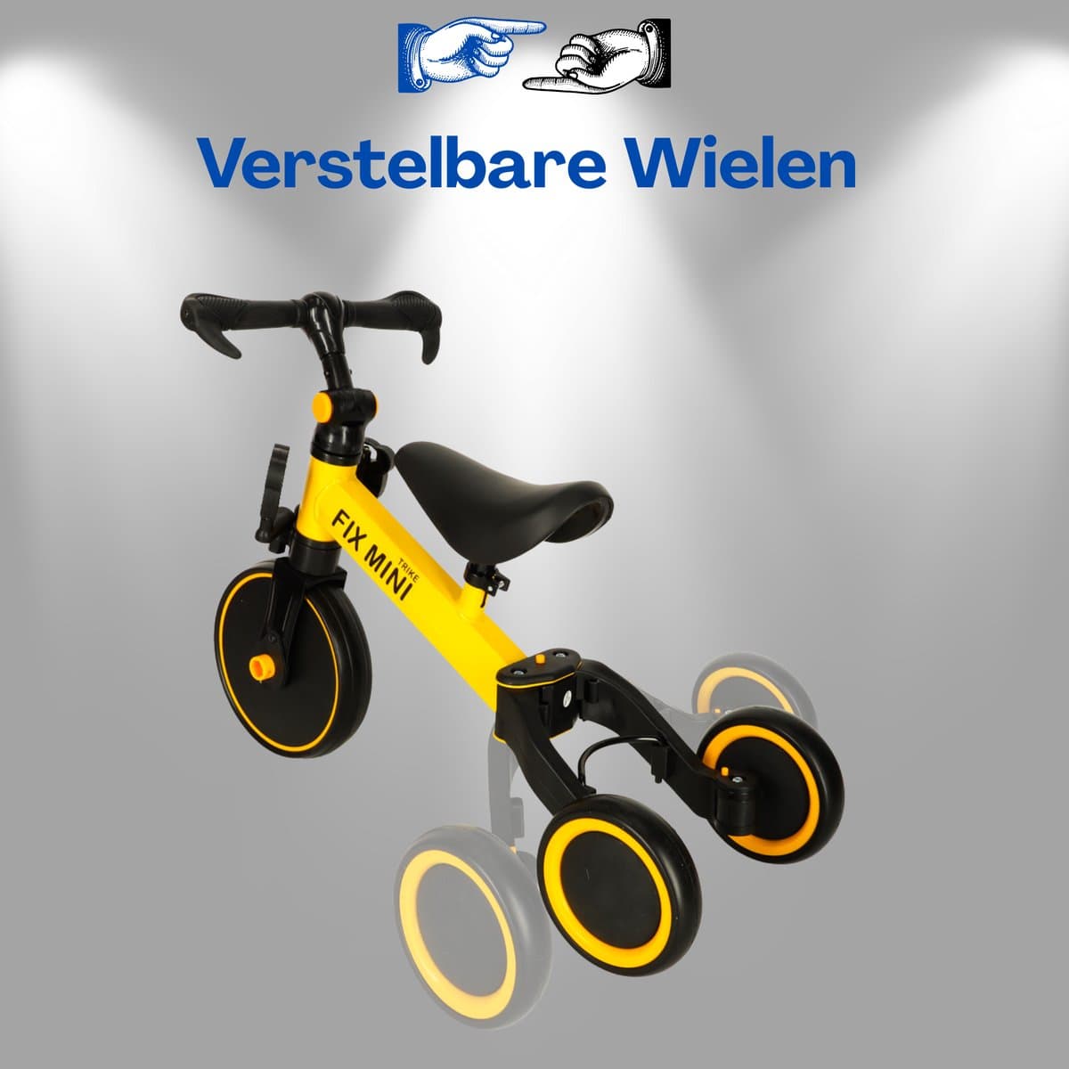 Trike Fix Mini 3-in-1 Driewieler Loopfiets Geel - Verstelbare Cross-Country Kinderfiets met Pedalen - Speelgoed 2 jaar Speelgoed 3 jaar - Balansfiets voor 18 maanden tot 4 jaar - Licht Aluminium Frame - Foam Banden - Tot 30 kg Met Ebook thumbnail 8