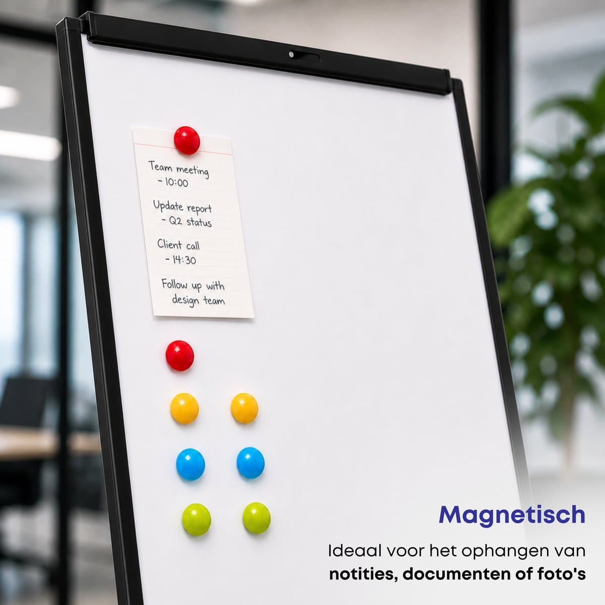 ACAZA Flipover - Verrijdbaar Whiteboard - 70 x 100 cm - Inclusief 8 Magneten, 4 Stiften, Wisser en Pennenbakje - Magnetisch Whiteboard - Verstelbaar Bord van 180 tot 210 cm - Inclusief Papierklem en Uitschuifbare Armen thumbnail 4