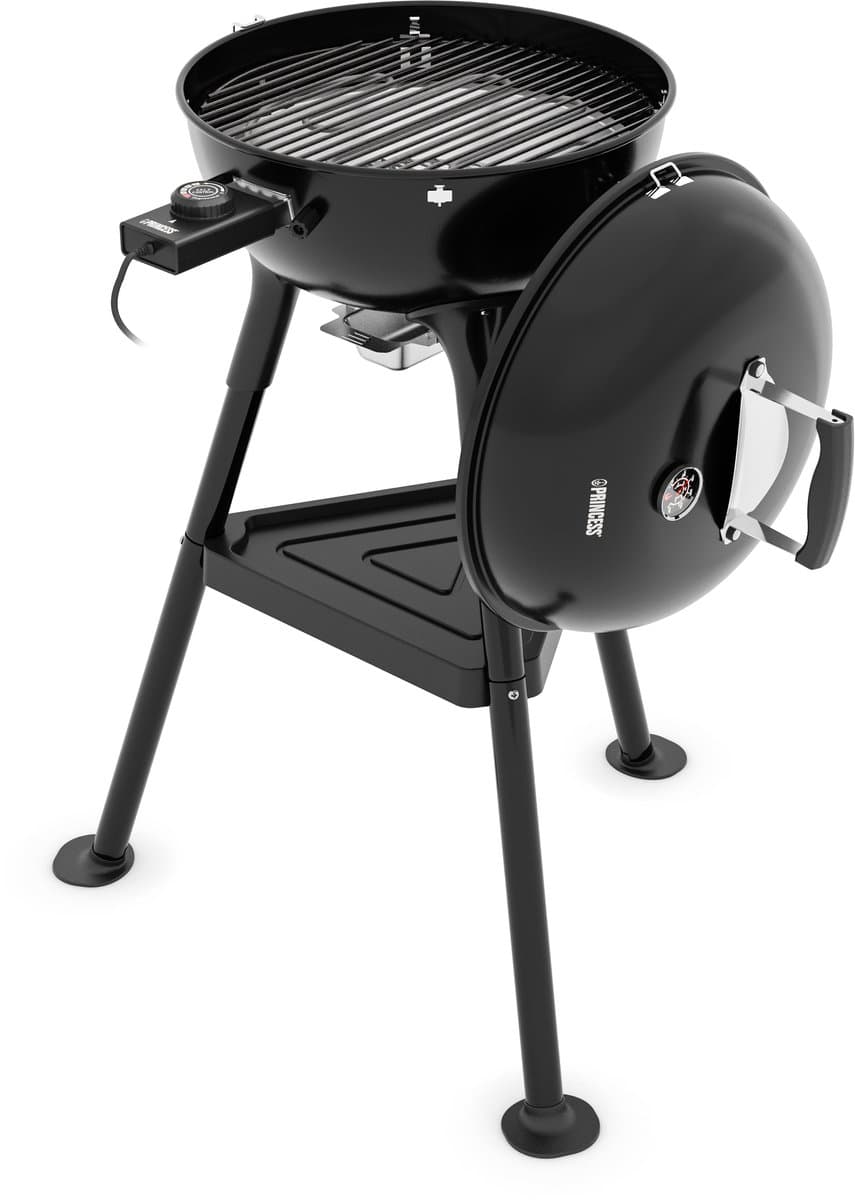 Princess Hybride Kogel BBQ - Elektrische en Houtskool Barbecue - 2000W - Verstelbare Afneembare Thermostaat - Grillrooster met coating - Deksel met Ingebouwde Thermometer - 112270 thumbnail 8