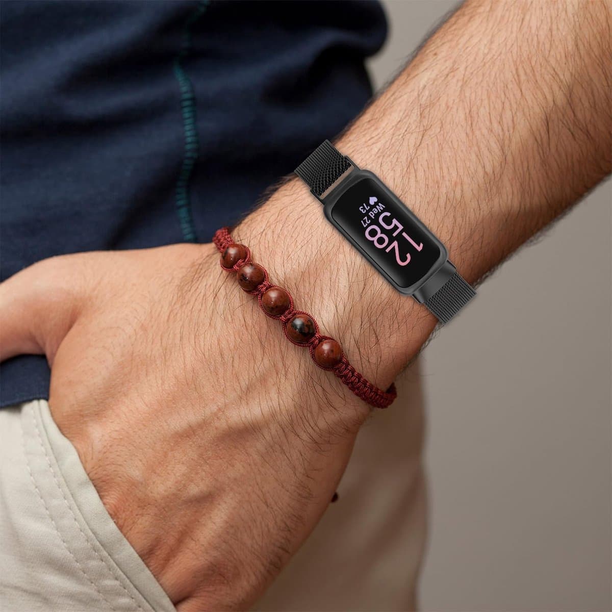 Fitbit Inspire 3 Band - Horlogeband Metaal - Fitness Tracker - Magnetische Lus - 135-215mm Pols - Zilver thumbnail 2