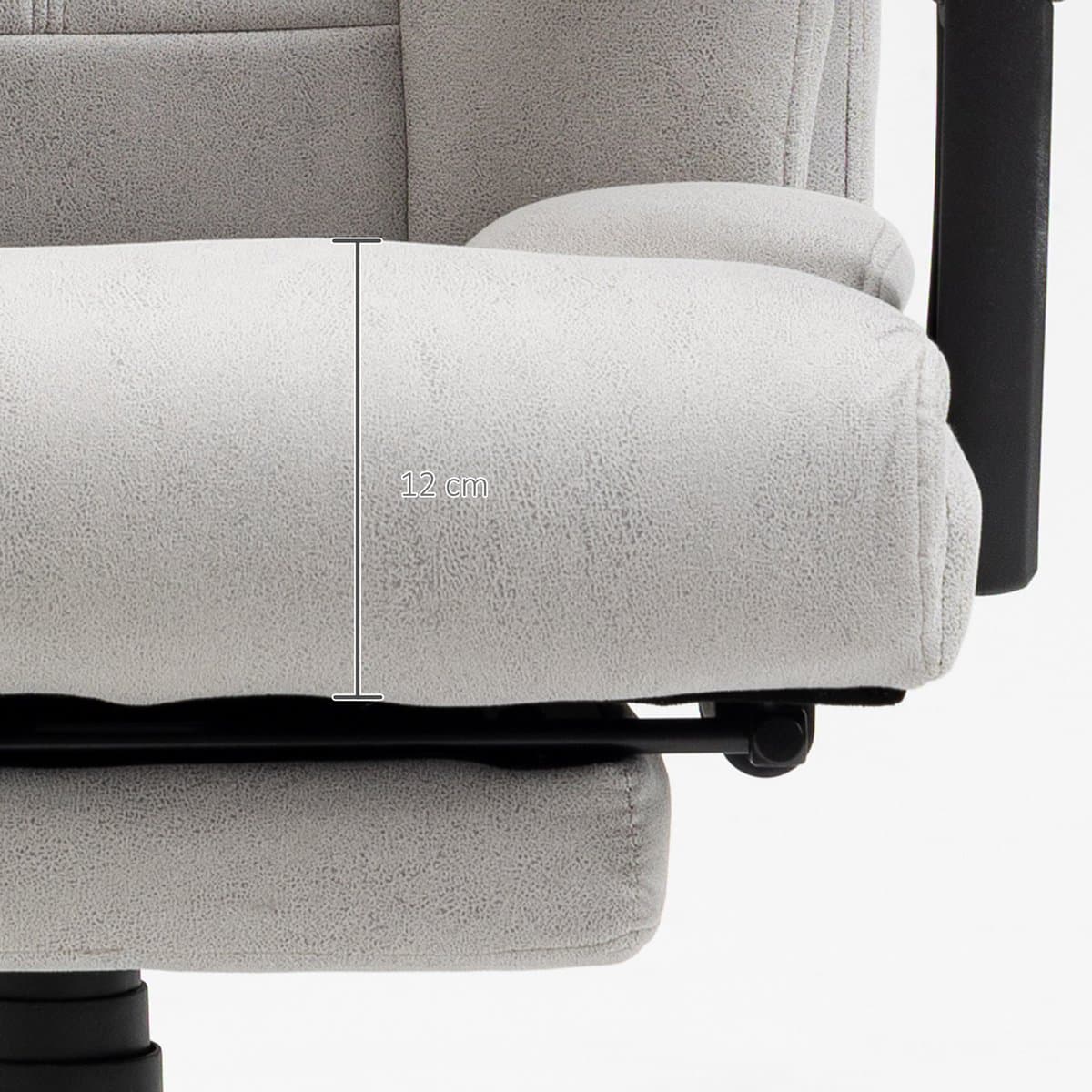 MIVRAY Bureaustoel Met Massagefunctie En Lendenverwarming - Ergonomische Relaxstoel Voor Bureau En Thuiswerk - Lichtgrijs - Polyester thumbnail 8