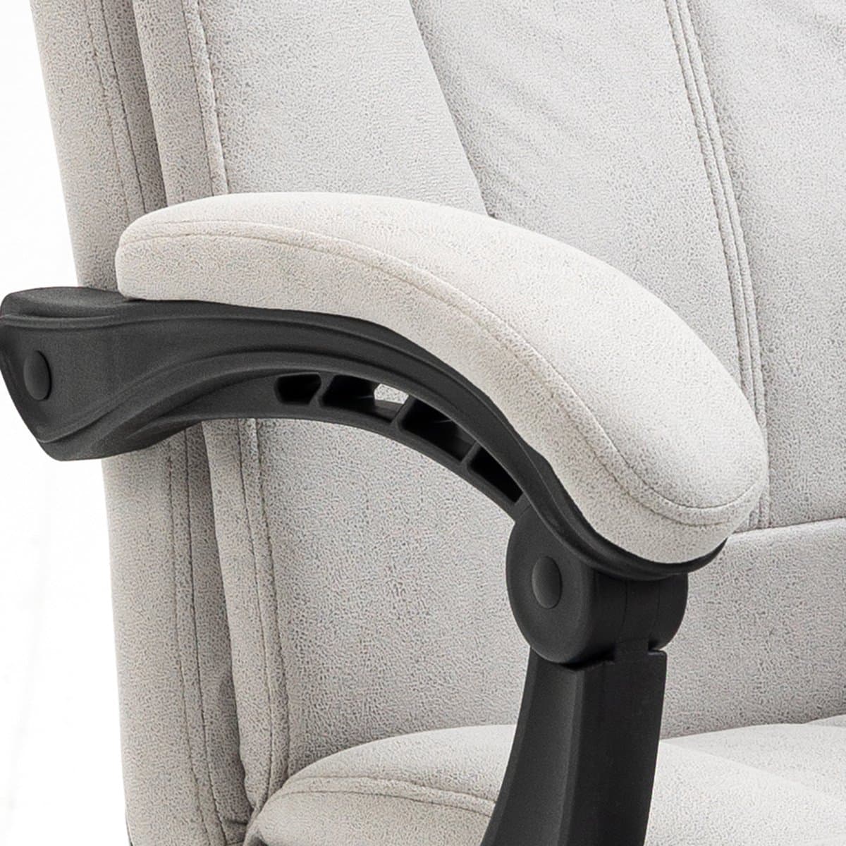MIVRAY Bureaustoel Met Massagefunctie En Lendenverwarming - Ergonomische Relaxstoel Voor Bureau En Thuiswerk - Lichtgrijs - Polyester thumbnail 6