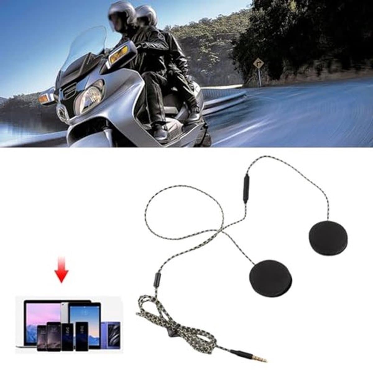 Motorhelm Headset, Outdoor Headset, Waterdichte Motorsport Headset Motorhelm Intercom Headset Ondersteuning Handsfree Bellen, Draag accessoires thumbnail 2