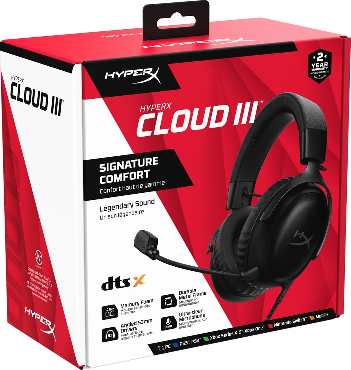 HyperX Cloud III Gaming Headset - PC, PS5, Xbox Series X|S - Zwart thumbnail 6